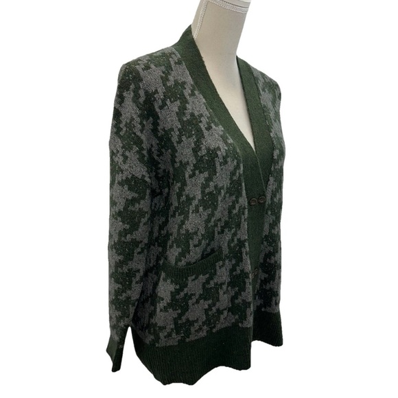 Madewell Allston Double-Button Houndstooth Cardigan Size Small Oversized - Picture 2 of 9